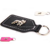 PORTE CLE EN CUIR MOTIF BOULEDOGUE