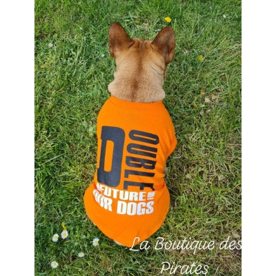 TEE SHIRT DOUBLE ORANGE POUR BOULEDOGUE