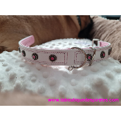 COLLIER HIPPIE BLANC POUR BOULEDOGUE