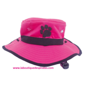 CHAPEAU ROSE MOTIF PATTE