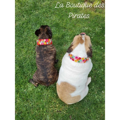 COLLIER A FLEURS BOULEDOGUE