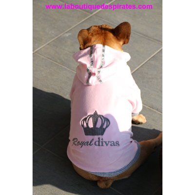 SWEAT DIVA ROSE POUR BOULEDOGUE