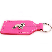 PORTE CLE EN CUIR MOTIF BOULEDOGUE