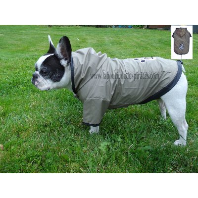 IMPERMEABLE BRUN POUR BOULEDOGUE