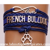 BRACELET LOVE FRENCH BULLDOG BLEU