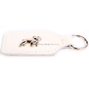 PORTE CLE EN CUIR MOTIF BOULEDOGUE