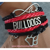 BRACELET LOVE BULLDOG ROUGE ET NOIR